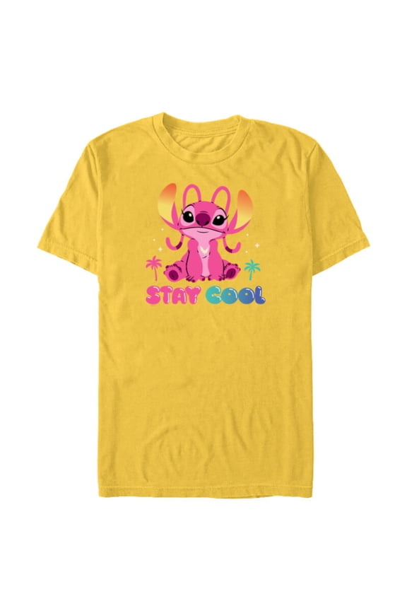 Angel Stay Cool Bubble Letters - Short Sleeve Blended T-Shirt for Adults - Customized-Yellow