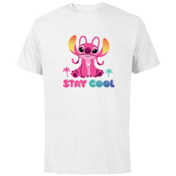 Disney Angel Stay Cool Bubble Letters - Short Sleeve Cotton T-Shirt for Adults - Customized-White