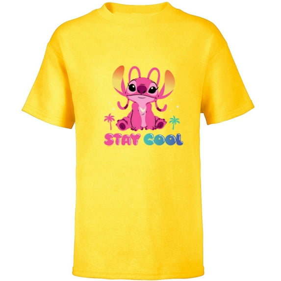 Disney Angel Stay Cool Bubble Letters - Short Sleeve T-Shirt for Kids - Customized-Yellow