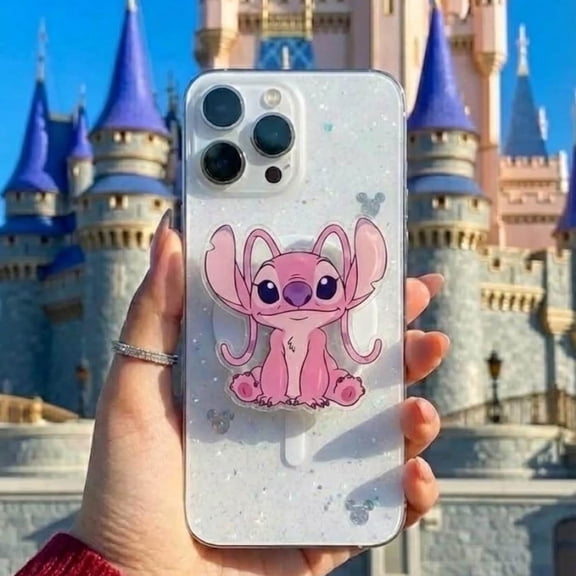 Disney Angel Stitch MagSafe Phone Grip, Stitch Pop Socket Phone Holder, Cute Disney Phone Accessory, Stitch Fan Gift,Stitch Angel Phone Grip