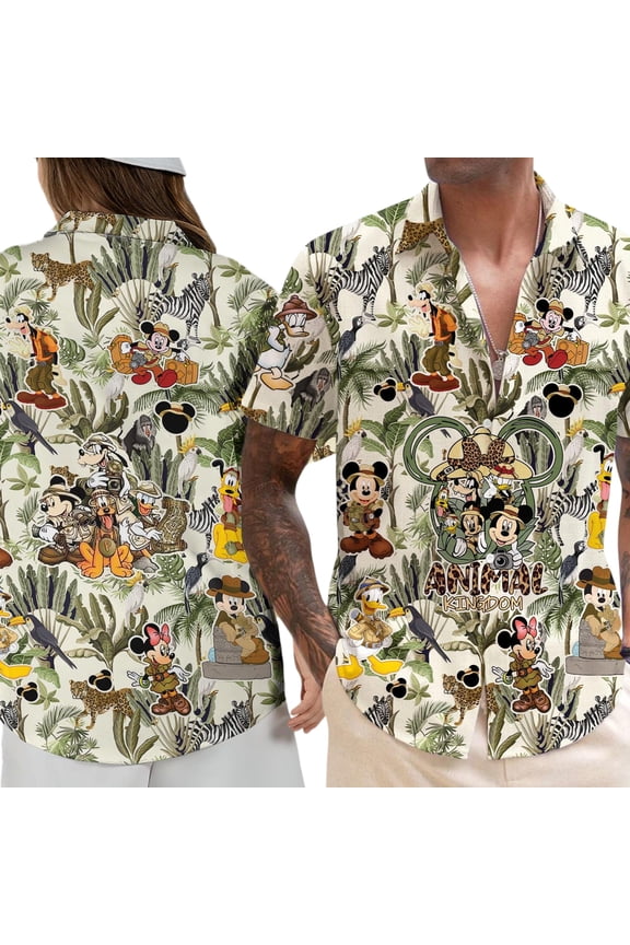 Disney Animal Kingdom Hawaiian Shirt, Mickey and Friends Hawaiian Shirt, Safari Mode Hawaii Shirt, Disney Safari Trip Shirt, Button Up Shirt