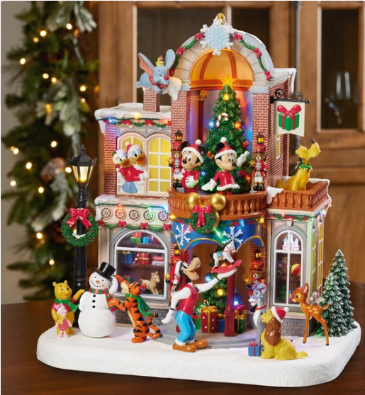 Disney 16-inch Animated Holiday Toy Shop with Holiday Music