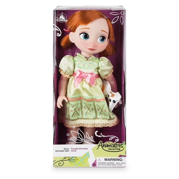 Disney Animators' Collection Anna Doll, 16'' H, with Satin Dress and Plush Olaf