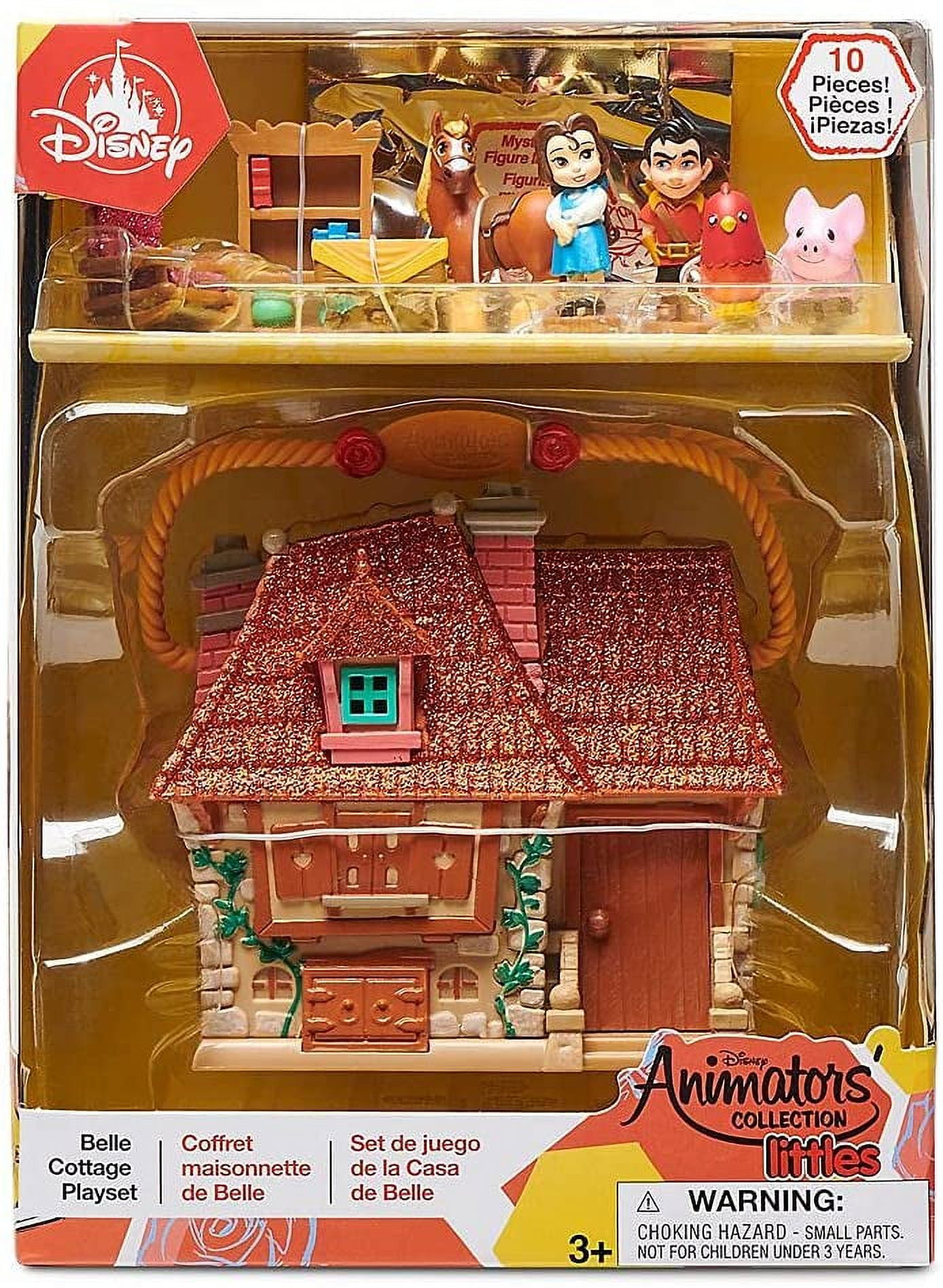 Disney Animators' Collection Littles Belle Cottage Playset, Doll Playset, 10 Pieces