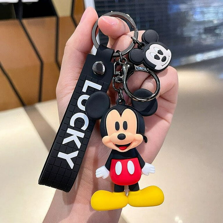 Anime Disney Keychains Bulk Wholesale Cartoon Mickey Mouse Minnie Figure  Keychain Donald Duck Model Kid Toys Kawai Children Gift