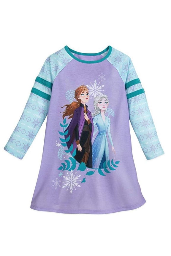 Anna and Elsa Long Sleeve Nightshirt for Girls– Frozen II size 4