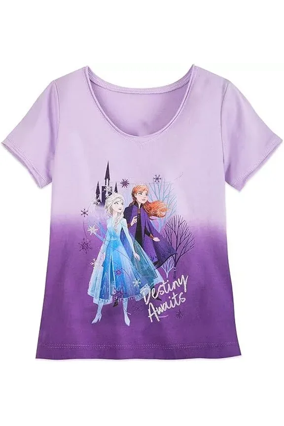 Anna and Elsa T-Shirt for Girls Frozen II- Size M (7/8)