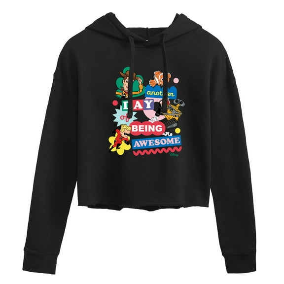 Disney - Another Day Of Being Awesome - Juniors Cropped Pullover Hoodie