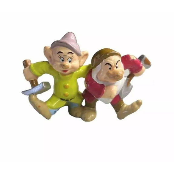 Disney Applause Cake Topper Figure Snow White Seven Dwarfs Dopey Grumpy PVC 3"
