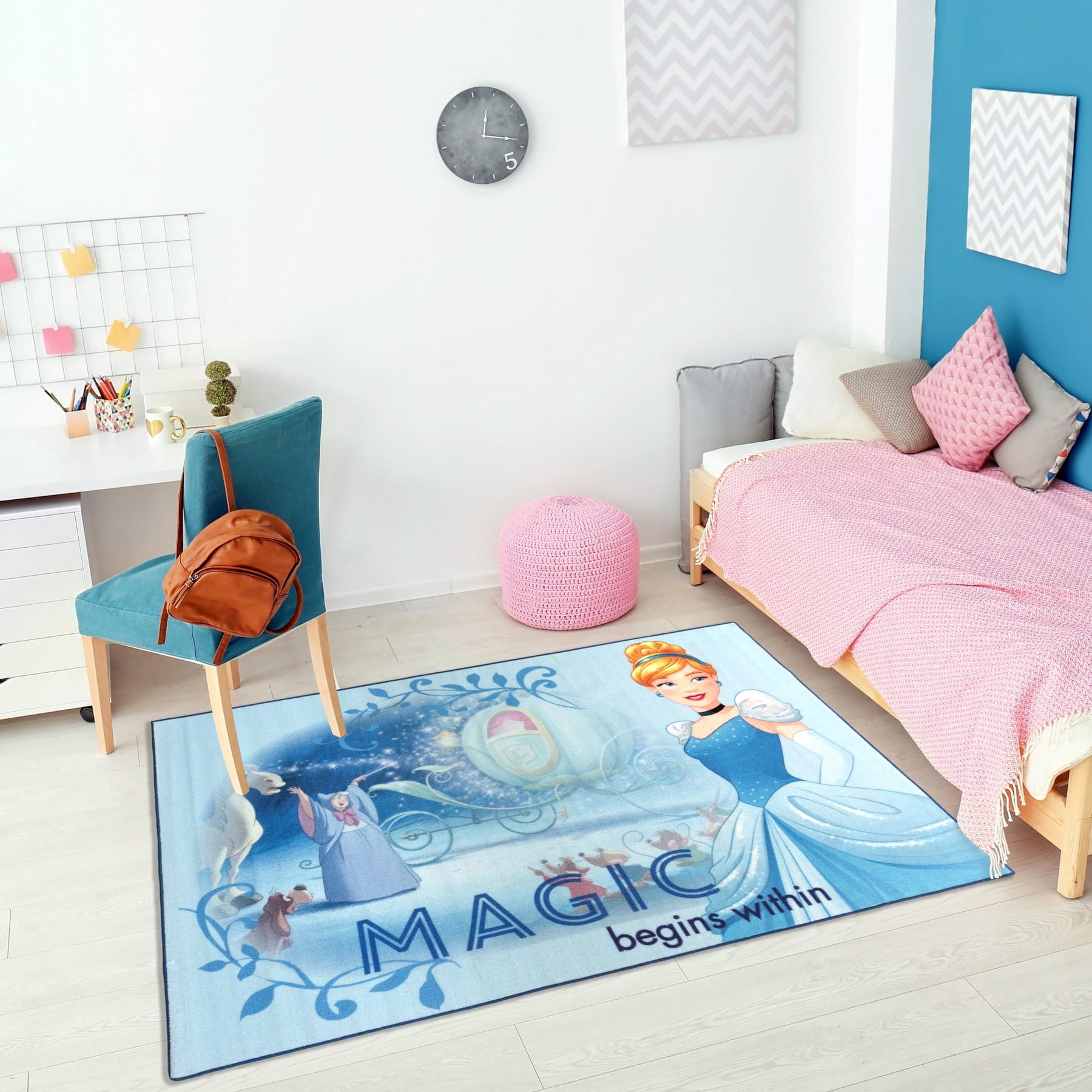 Disney Neutral Rug Disney Area Rug, Blue, 4'6