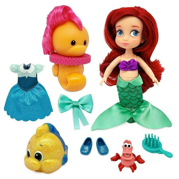 Disney Ariel Animators' Collection Mini Doll Play Set, 5 Inches, with Costumes and Accessories