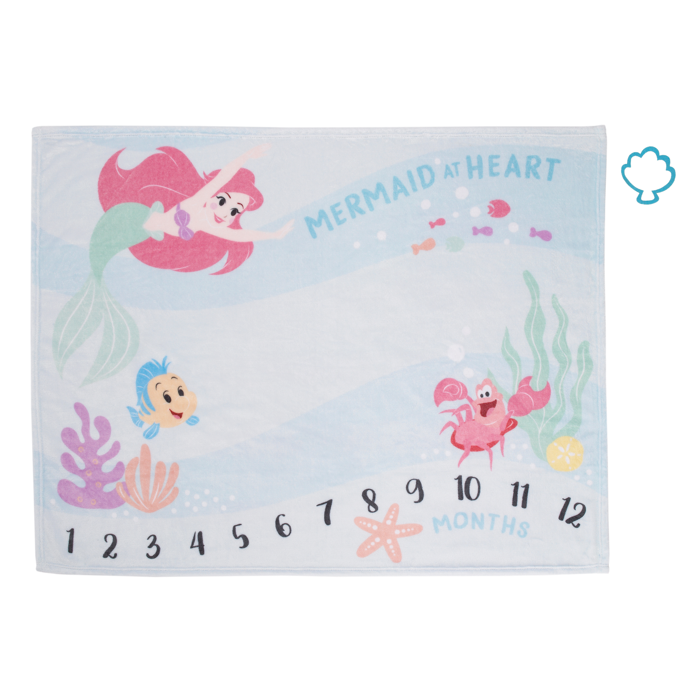 Crown Crafts - Disney The Little Mermaid Ariel Milestone Blanket - image 1 of 6