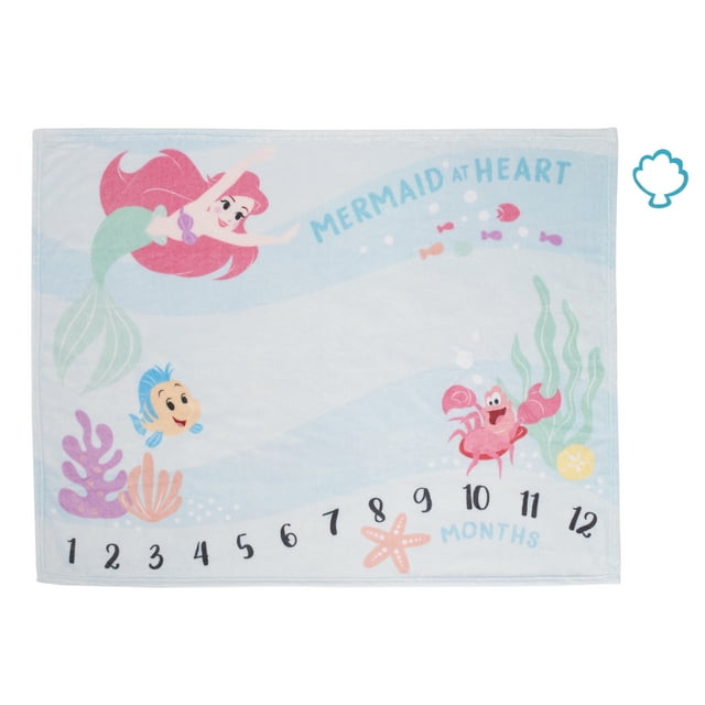 Crown Crafts - Disney The Little Mermaid Ariel Milestone Blanket