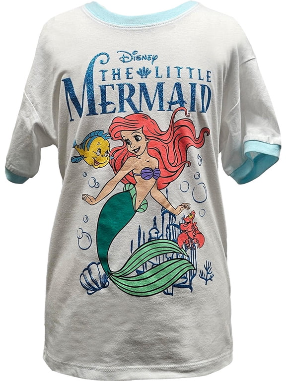 Ariel Castle Sparkle Youth Girls Ringer Tee