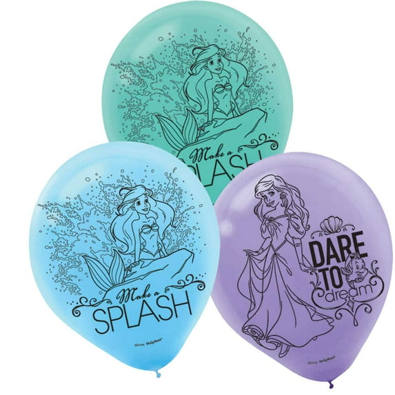 Disney Ariel Dream Big Collection Latex Balloons - 6 pack