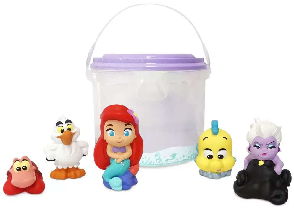 Disney Ariel Flounder Sebastian Scuttle and Ursula Bath Toy Bucket New with Tag