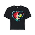 thumbnail image 1 of Disney - Ariel Heart - Juniors Cropped Graphic T-Shirt, 1 of 4