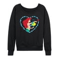 thumbnail image 1 of Disney - Ariel Heart Women's Lightweight French Terry Wide Neck Long Sleeve Graphic Shirt, 1 of 4