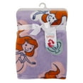 thumbnail image 1 of Disney Ariel Orange, Lavender, Aqua and White Baby Blanket, 1 of 7
