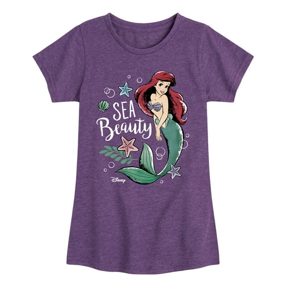 Disney - Ariel Sea Beauty - Toddler & Youth Girls Short Sleeve Graphic T-Shirt