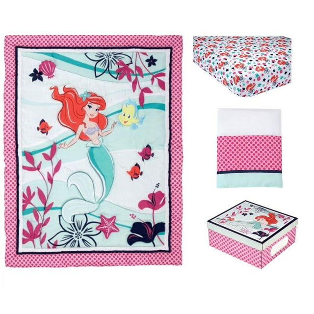 Disney Ariel Sea Treasures 4 Piece Crib Bedding Set - Walmart.com