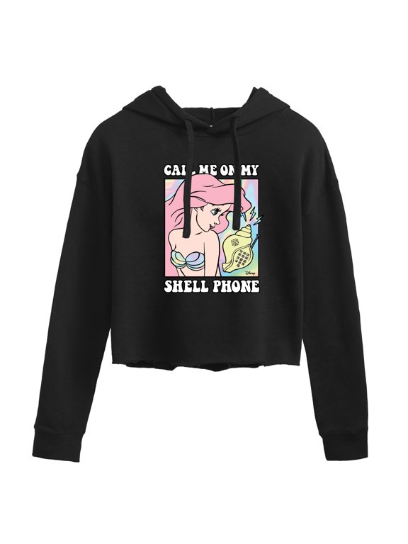 - Ariel Shell Phone Women's Cropped Graphic Hoodie