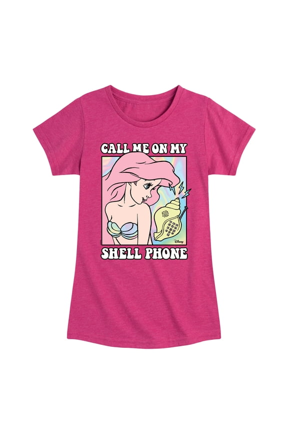 - Ariel Shell Phone - Toddler & Youth Girls Short Sleeve Graphic T-Shirt