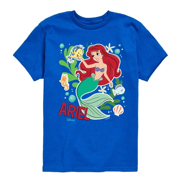 Disney - Ariel Sticker - Youth Boys Short Sleeve Graphic T-Shirt