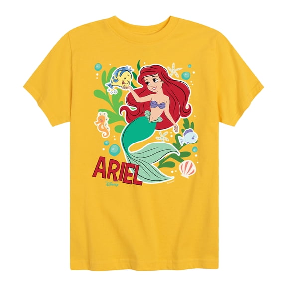 Disney - Ariel Sticker - Youth Boys Short Sleeve Graphic T-Shirt