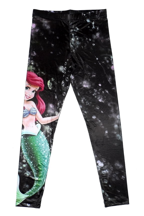 Ariel The Little Mermaid Deep Sea Juniors Ankle-Length Leggings - Juniors little Girls Ankle-Length (Size XS)