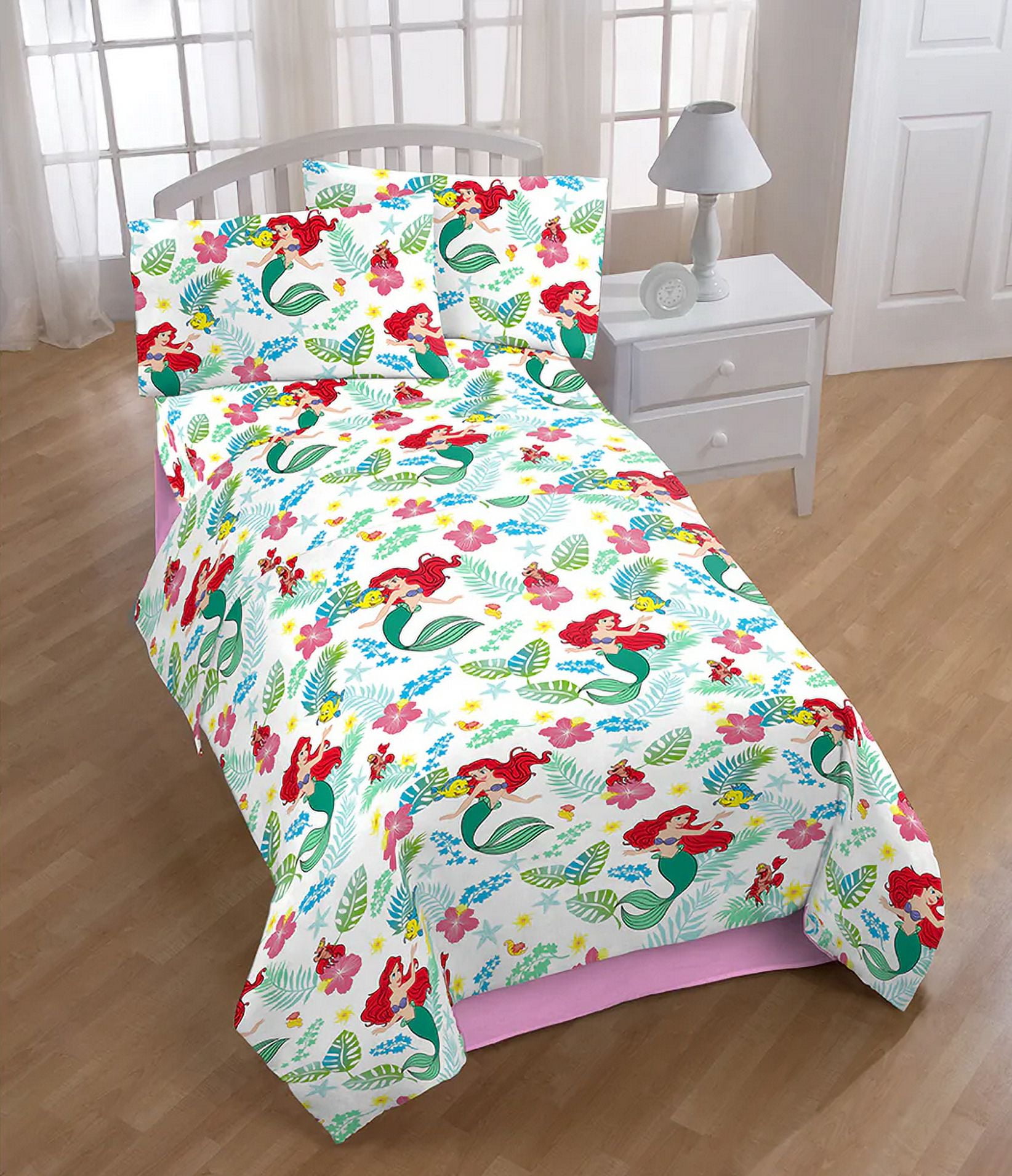 Disney Ariel The Little Mermaid Twin Bed Sheet -3 Piece Set - Walmart.com