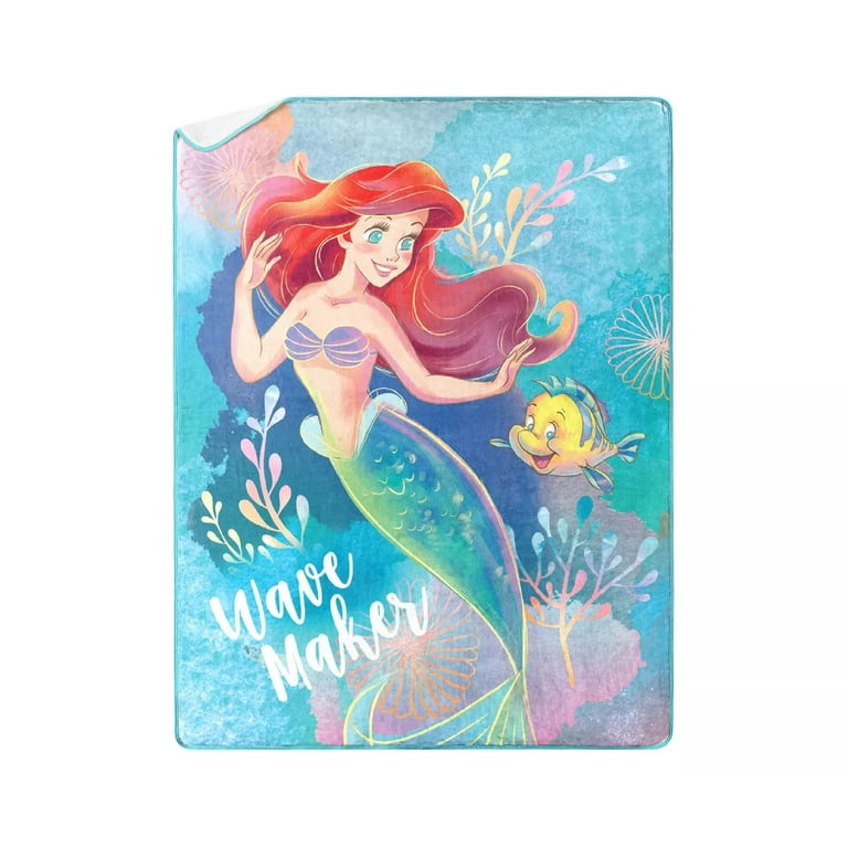 Disney Ariel and Flounder Little Mermaid Wave Maker Sherpa Fleece