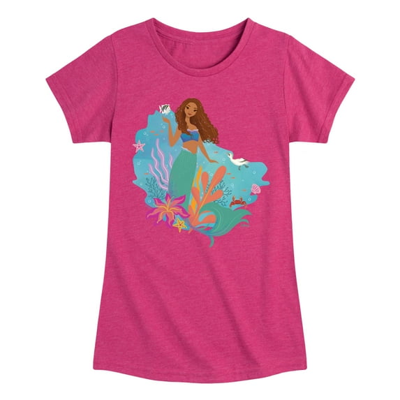 Disney - Ariel in Water - Toddler & Youth Girls Short Sleeve Graphic T-Shirt