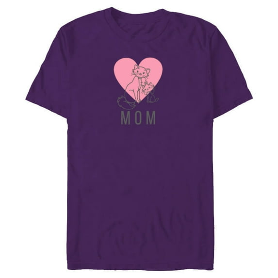 Disney Aristocats Duchess and Marie Mothers Day - Short Sleeve Blended T-Shirt for Adults - Customized-Purple