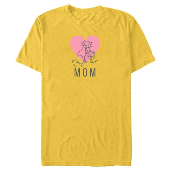 Disney Aristocats Duchess and Marie Mothers Day - Short Sleeve Blended T-Shirt for Adults - Customized-Yellow