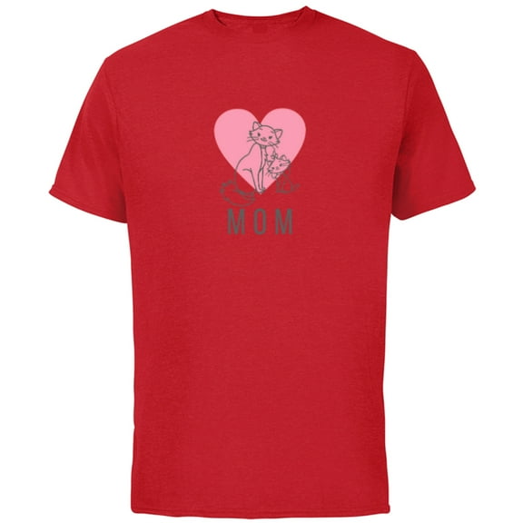 Disney Aristocats Duchess and Marie Mothers Day - Short Sleeve Cotton T-Shirt for Adults - Customized-Red