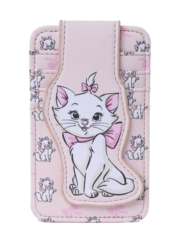 Aristocats Marie Cat Card Holder Wallet Snap Pink Bow Faux Leather Cute