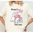 thumbnail image 1 of Disney Aristocats Marie Cat, Cat Because I'm A Lady, Disneyland Girls Trip Shirt ,Natural Color,Size M, 1 of 5