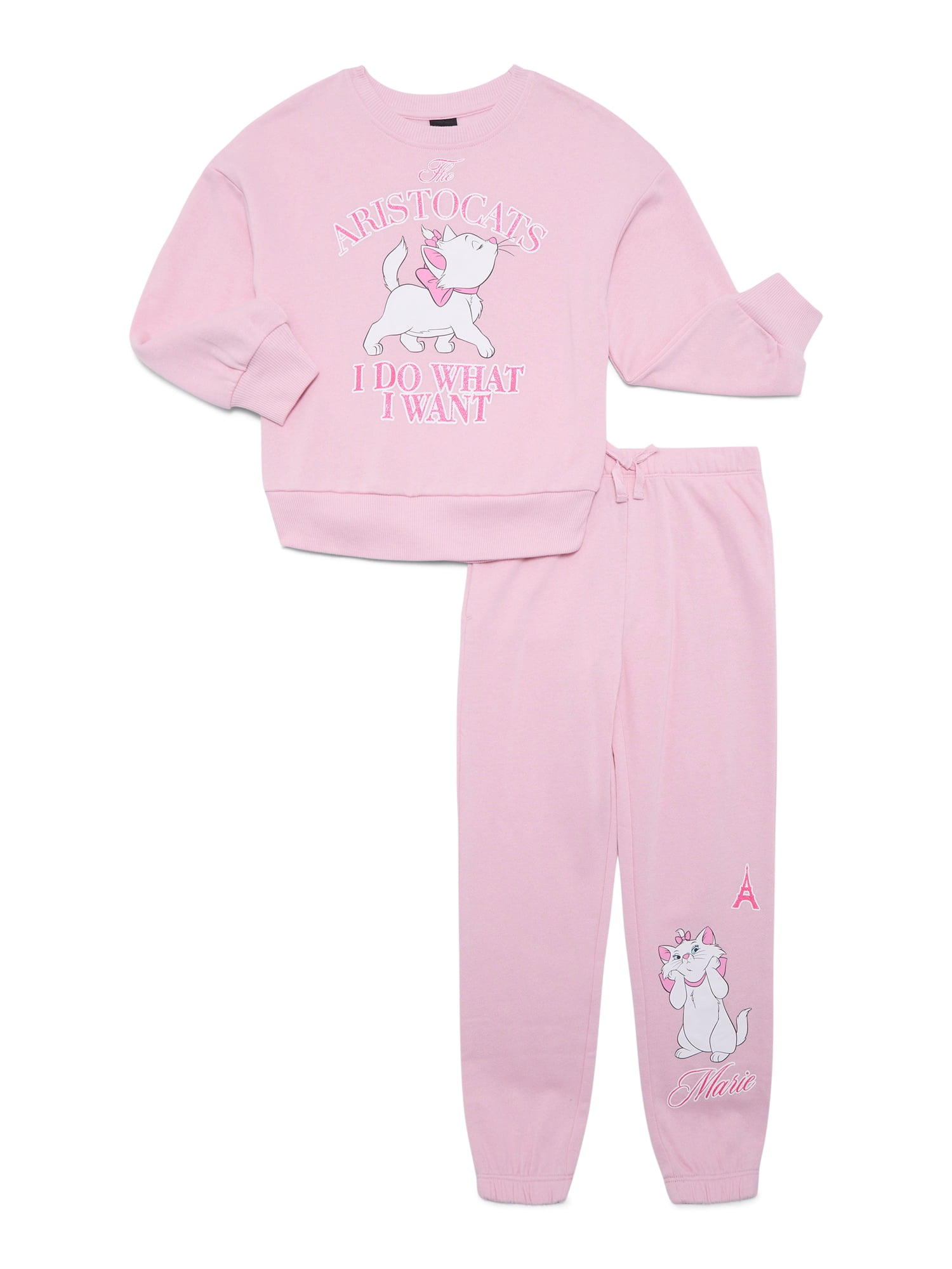 Aristocats Marie Kids Graphic Fleece Sweatshirt and Jogger Set, 2 Piece, Sizes 4-18
