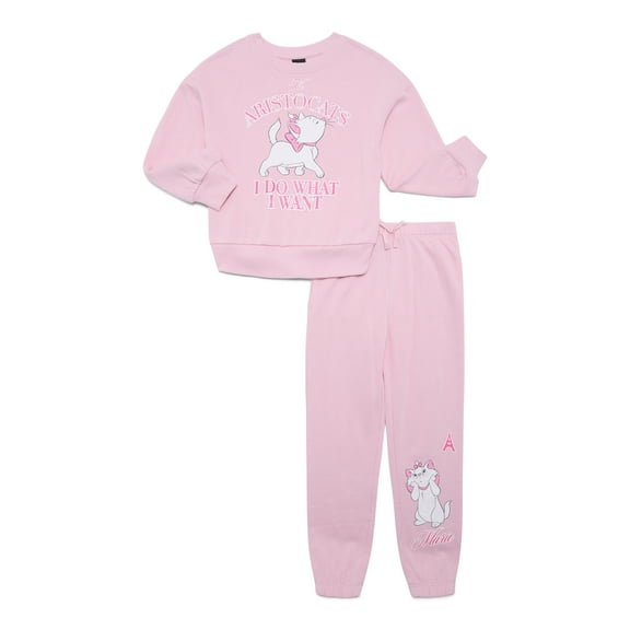 Aristocats Marie Kids Graphic Fleece Sweatshirt and Jogger Set, 2 Piece, Sizes 4-18