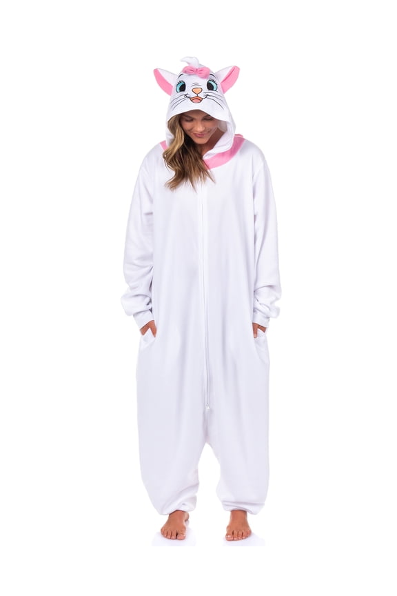 Disney Aristocats Marie Union Suit Adult Kigurumi Hooded One-Piece Pajama Loungewear