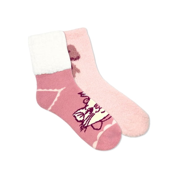 Disney Aristocats Marie Women's Cozy Crew Socks, 2-Pack, Shoe Sizes 4-10