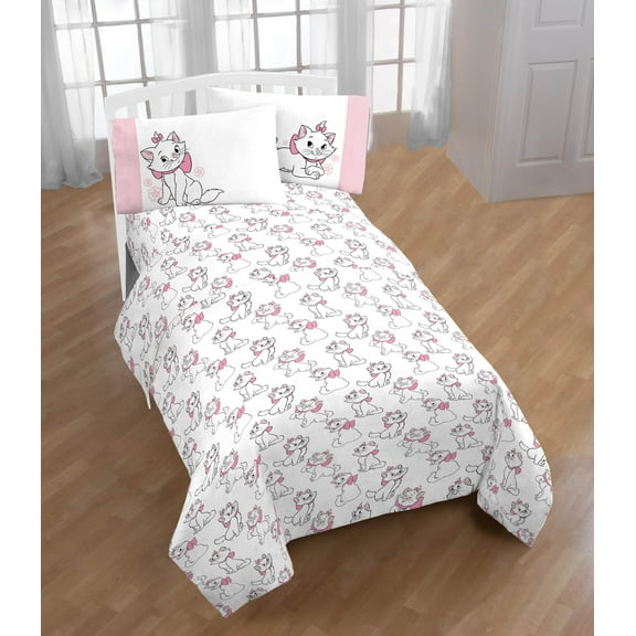 Disney Aristocats Pretty Picture Pink 4 Piece Full Size Sheet Set - Kids Bed Sheets