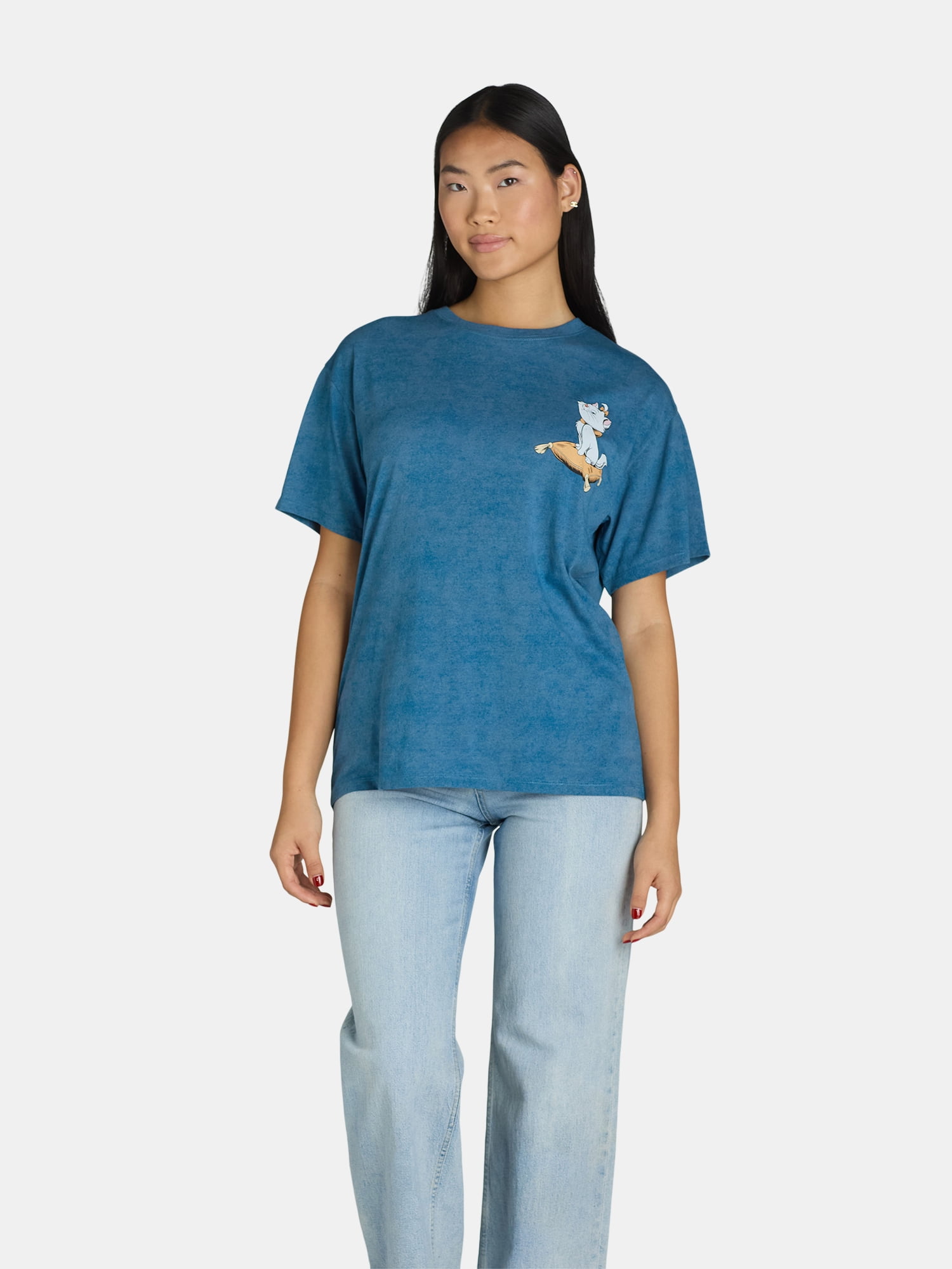 ★WAIKEI★ Vintage Aristocats Archive Short Sleeve T-Shirt W Disney Aristocats Juniors Vintage Graphic Tee, Short Sleeves