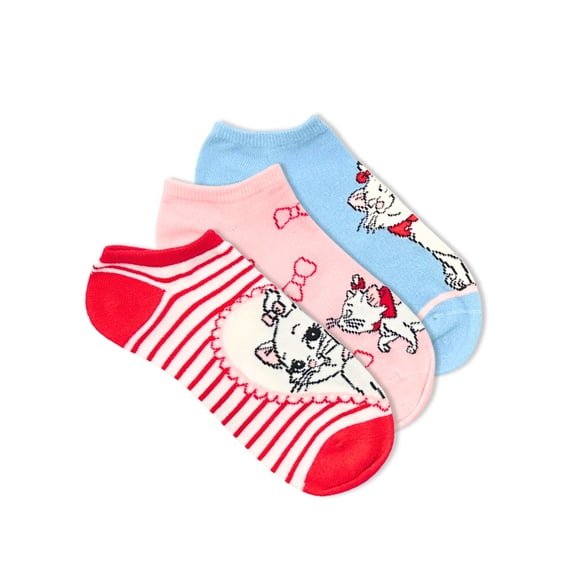 Disney Aristocats Women's No-Show Socks, 3-Pack, Size 4-10