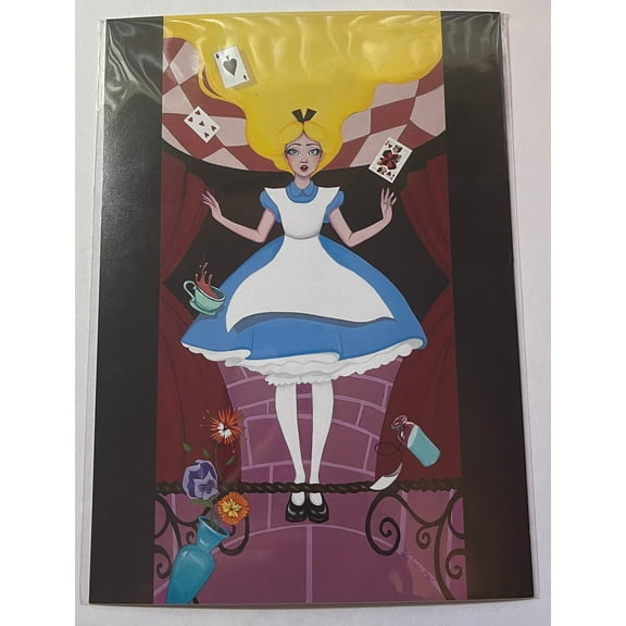 Disney Artist Down the Rabbit Hole by Leilani Joy Postcard Wonderground New