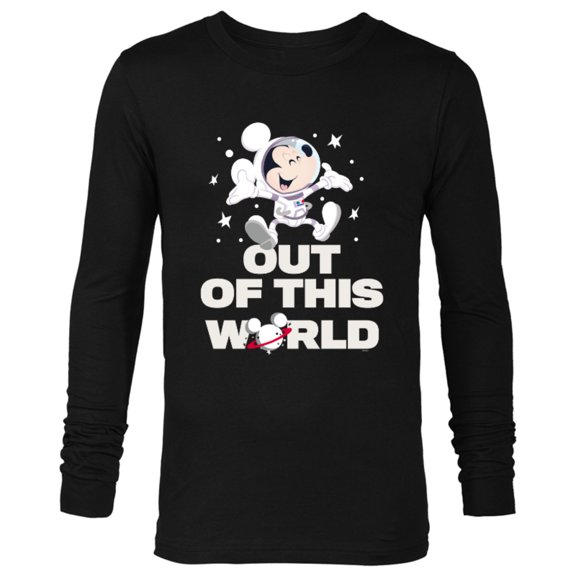 Disney Astronaut Mickey Mouse Out of This World - Long Sleeve T-Shirt for Men - Customized-Black