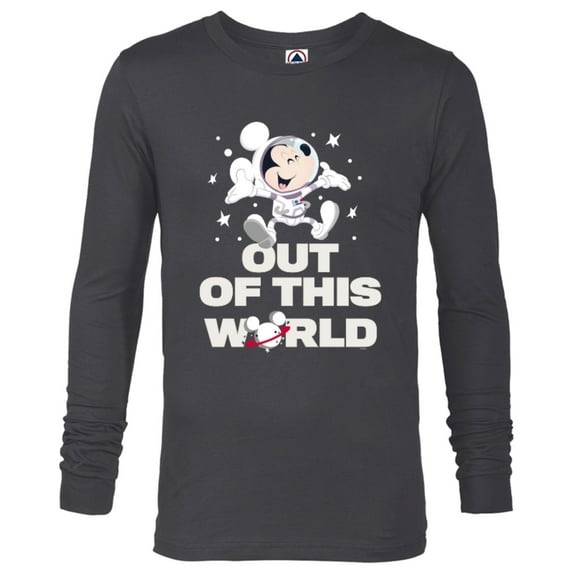 Disney Astronaut Mickey Mouse Out of This World - Long Sleeve T-Shirt for Men - Customized-Charcoal Heather
