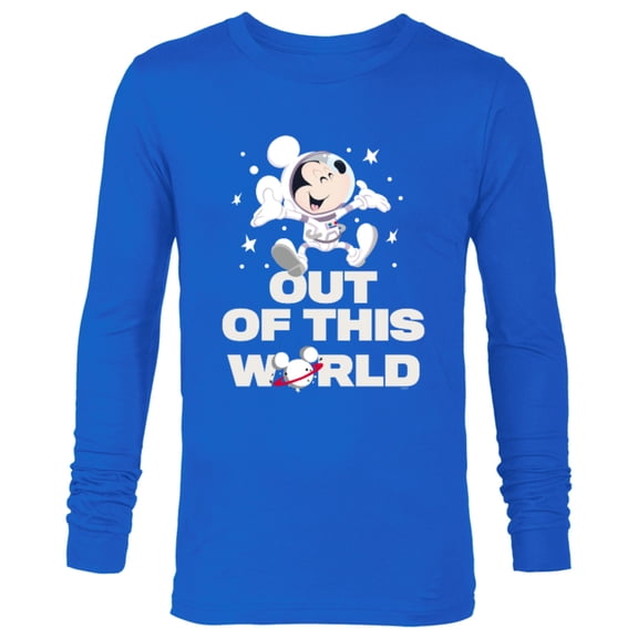 Disney Astronaut Mickey Mouse Out of This World - Long Sleeve T-Shirt for Men - Customized-Royal