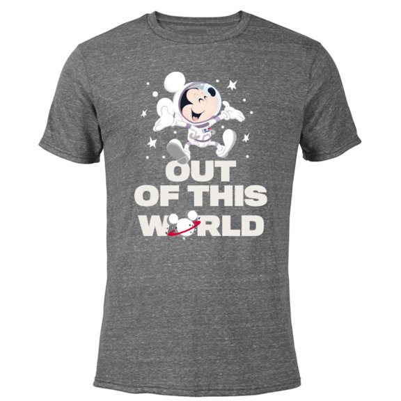 Disney Astronaut Mickey Mouse Out of This World - Short Sleeve Blended T-Shirt for Adults - Customized-Dark Heather